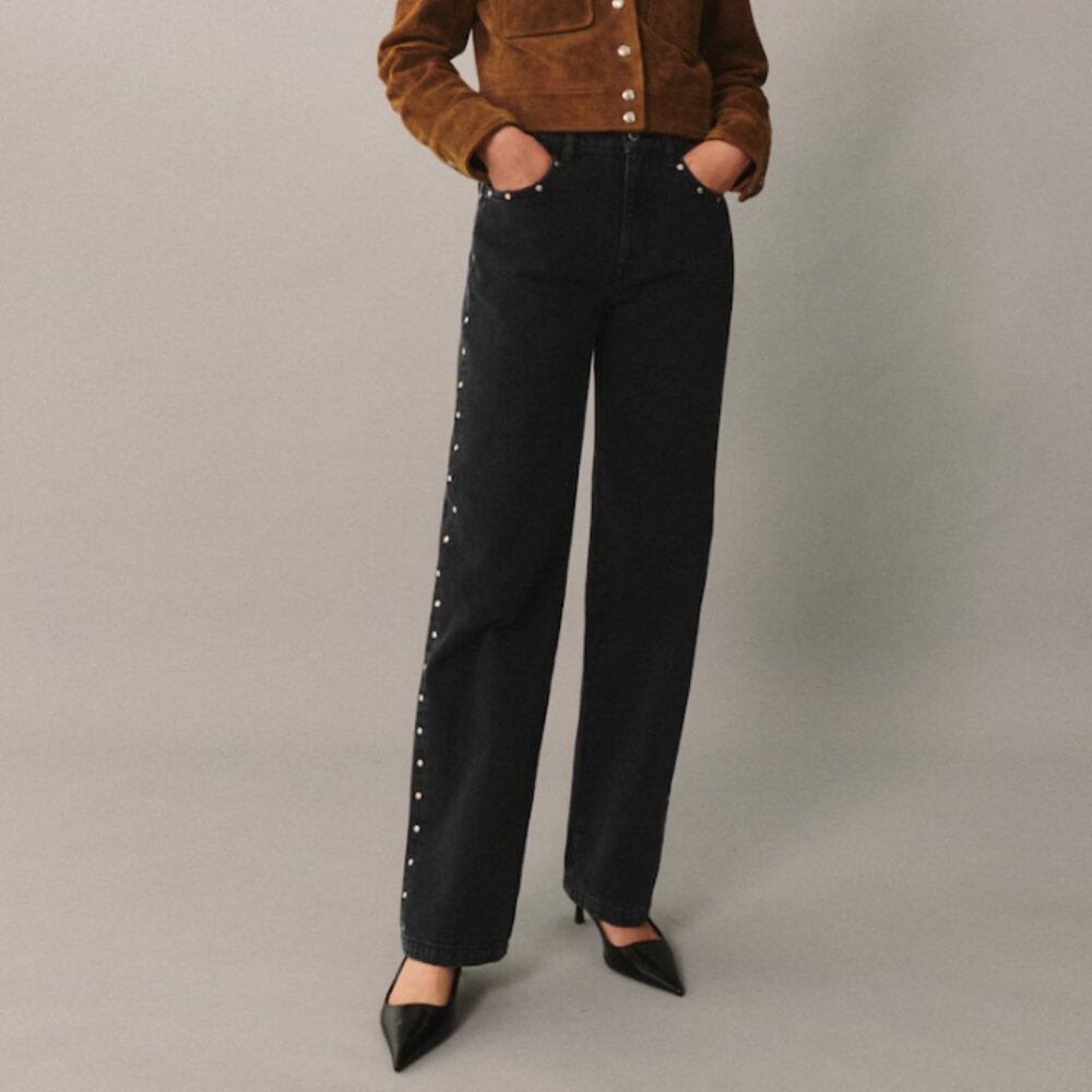 Straight-fit jeans with studs